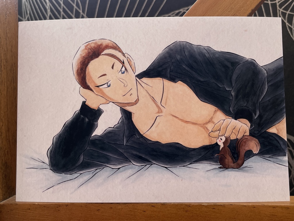 綾小路文麿&マロちゃん*名探偵コナンイラスト(ハガキサイズ&A4サイズ)