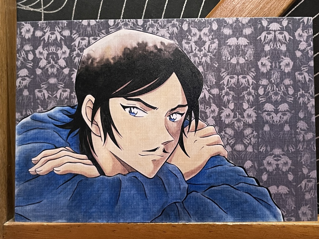 諸伏高明（青いカーディガン）＊名探偵コナンイラスト（ハガキサイズ＆A4サイズ）
