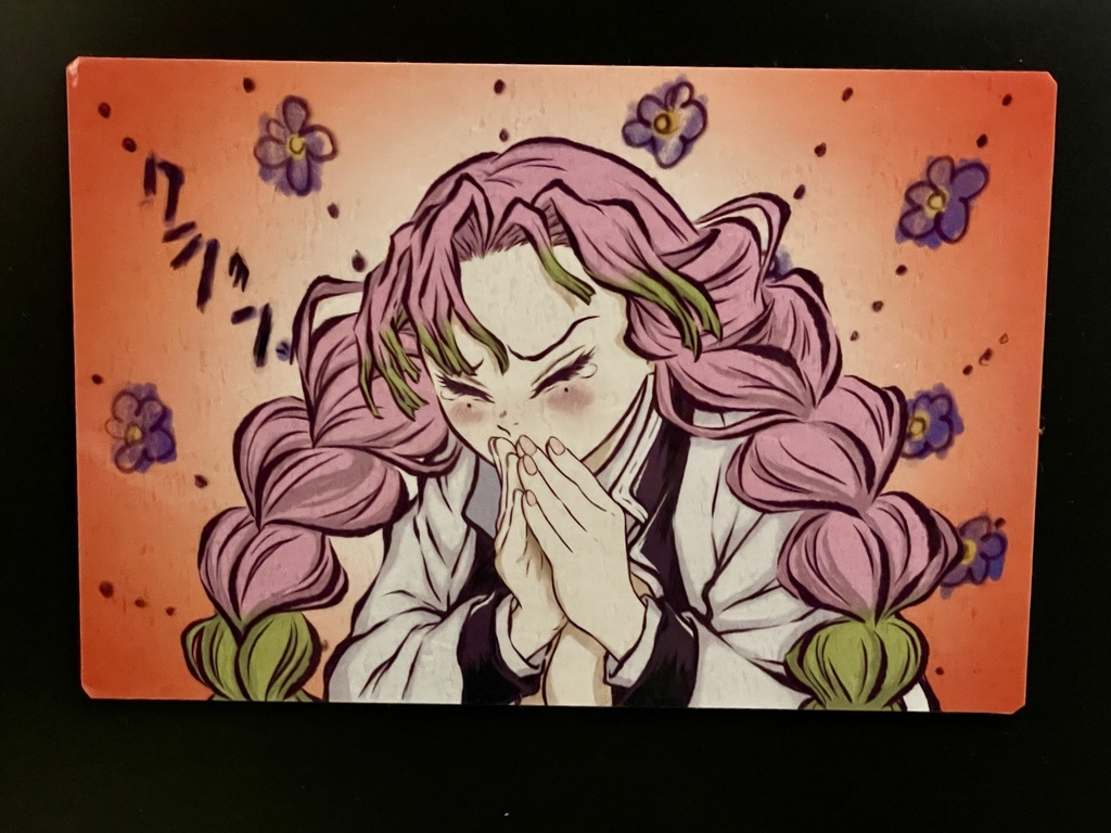 甘露寺蜜璃（くしゃみ）マグネット＆ステッカーセット＊鬼滅の刃イラスト