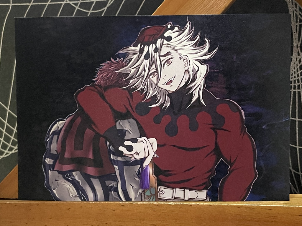 猗窩座と童磨＊鬼滅の刃イラスト（ハガキサイズ＆A4サイズ）