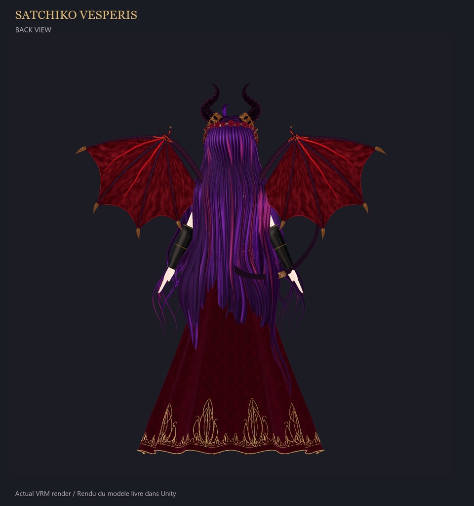 【VRM】Satchiko Vesperis|魔界の女王・Demon Queen 3D Avatar