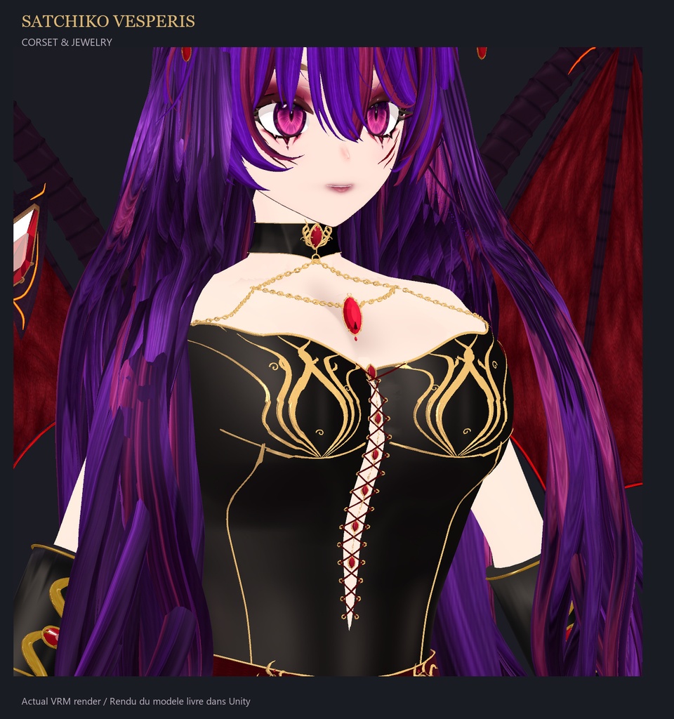 【VRM】Satchiko Vesperis|魔界の女王・Demon Queen 3D Avatar