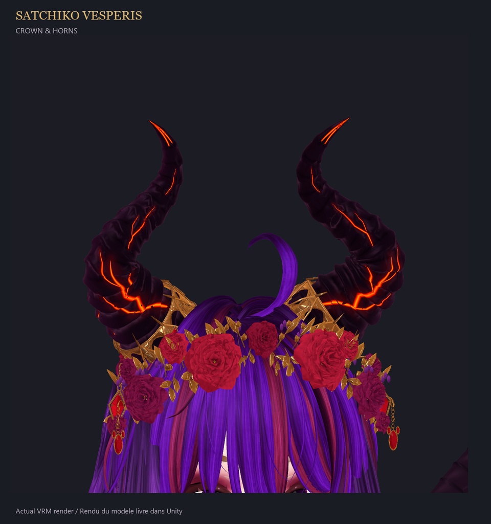 【VRM】Satchiko Vesperis|魔界の女王・Demon Queen 3D Avatar