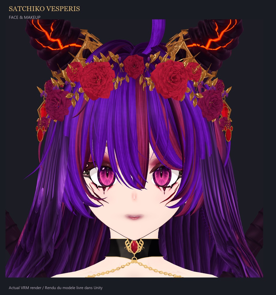 【VRM】Satchiko Vesperis|魔界の女王・Demon Queen 3D Avatar