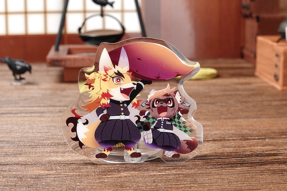 鬼滅の刃 狐と狸 アクリルクリップバッジ