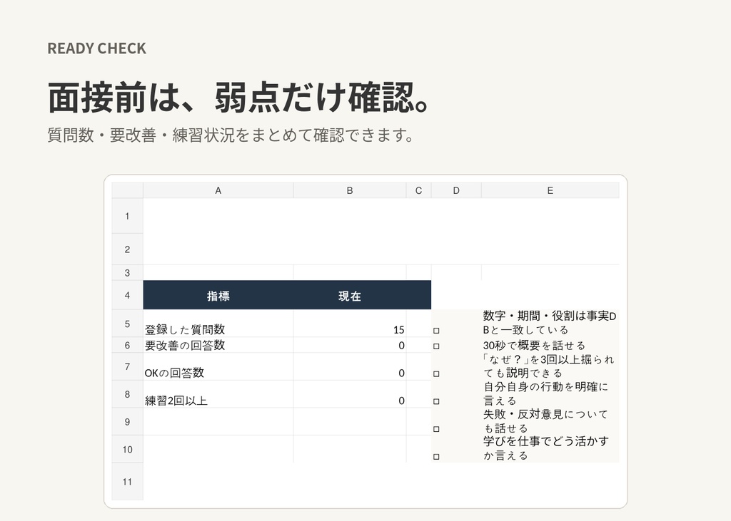【就活・面接対策】ガクチカ深掘り耐久シート|「なぜ?」に詰まらないためのExcel