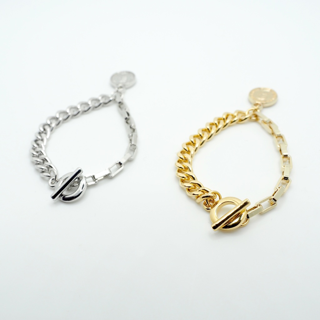 2wayチェーンネックレス(コインチャーム&マンテル)(送料込み)