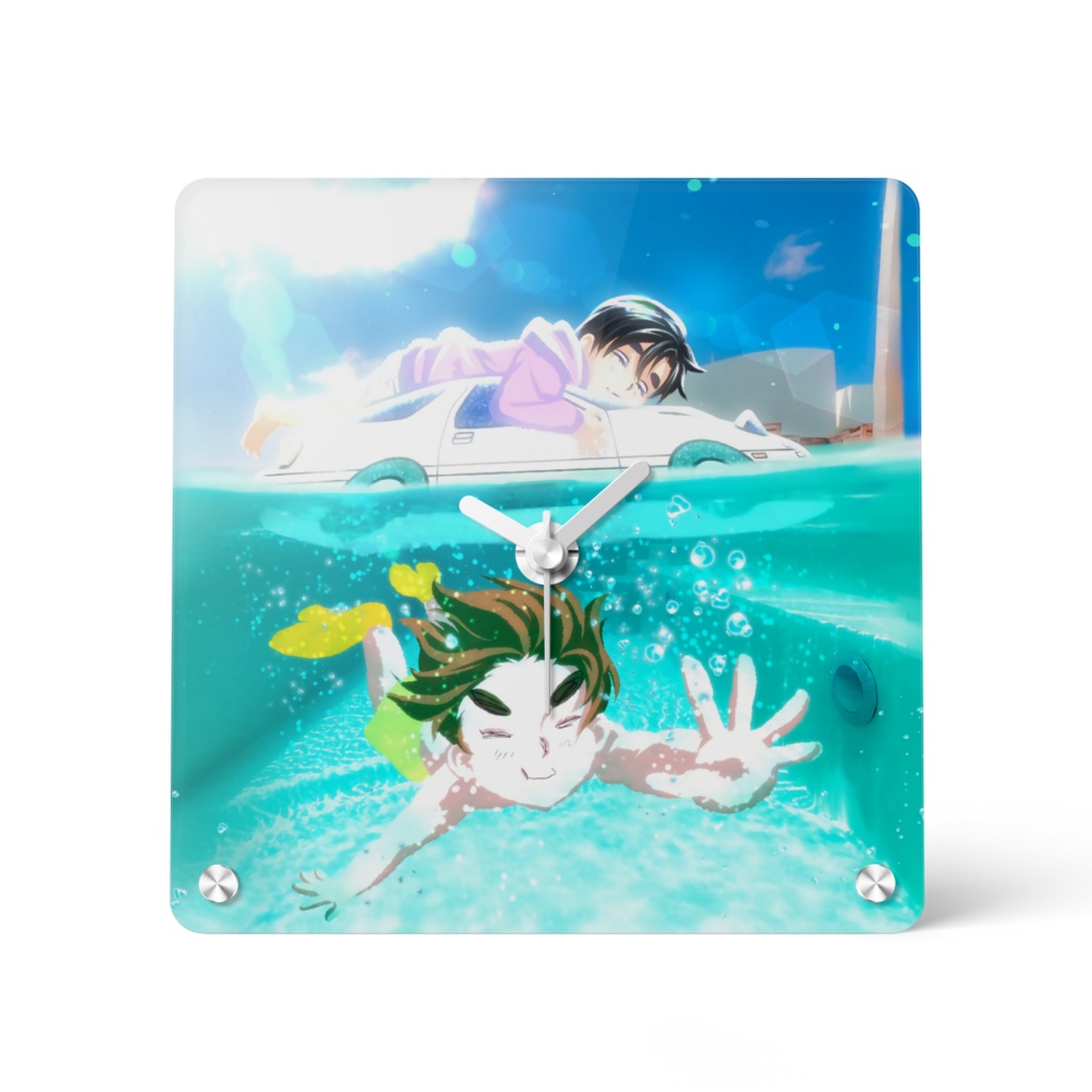 水中アクリル時計