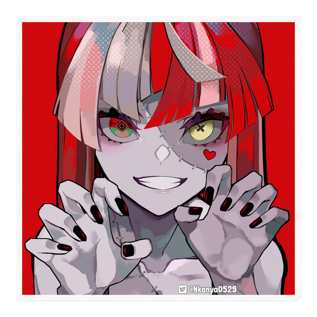 【Unofficial/非公式】Kureiji Ollie/クレイジーオリー Sticker - 100 x 100 (mm) - Clear/クリアステッカー 100mm×100mm
