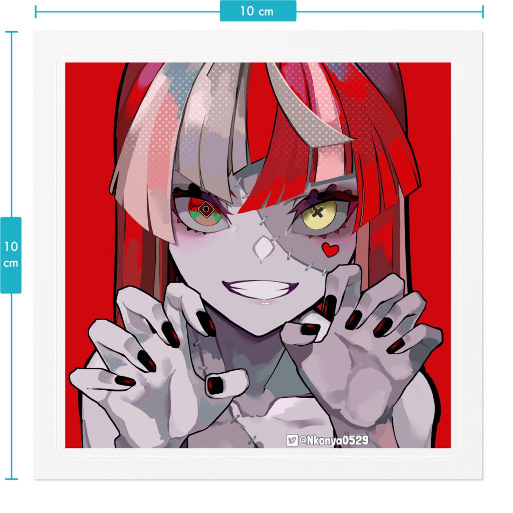 【Unofficial/非公式】Kureiji Ollie/クレイジーオリー Sticker - 100 x 100 (mm) - Clear/クリアステッカー 100mm×100mm