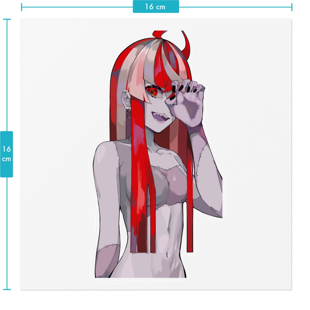 【Unofficial/非公式】Kureiji Ollie/クレイジーオリー Sticker - 160 x 160 (mm) - Clear/クリアステッカー