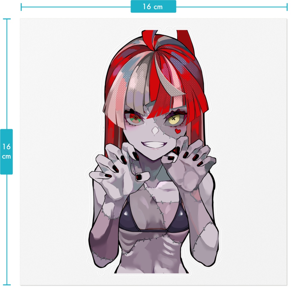 【Unofficial/非公式】 Kureiji Ollie/クレイジーオリー Sticker - 160 x 160 (mm) - Clear/クリアステッカー