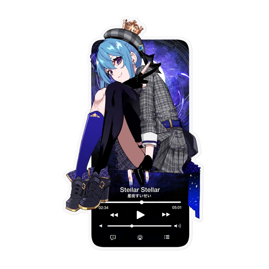 【Unofficial /非公式】Hololive/ホロライブ Hoshimachi Suisei/星街すいせい ステッカー/Sticker