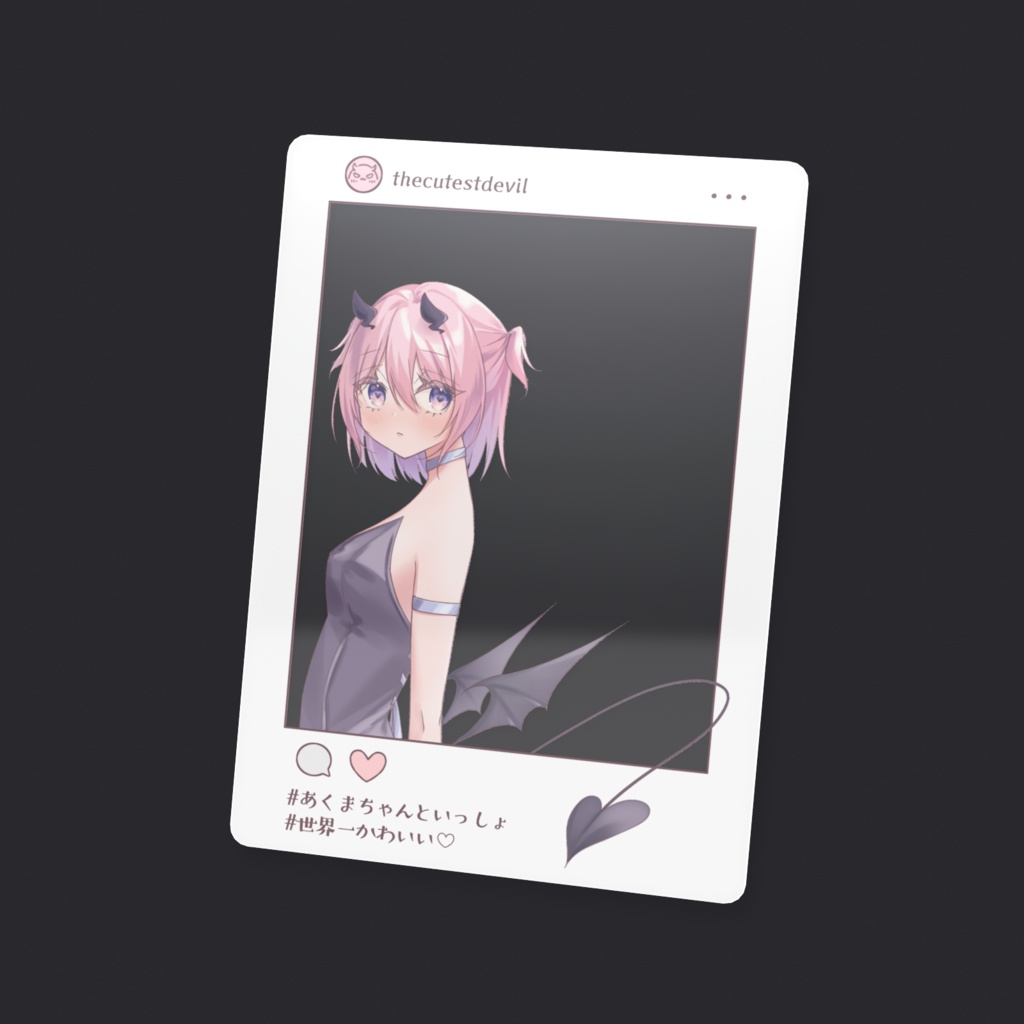 SNS風クリアカード(天使ちゃん・悪魔ちゃん)