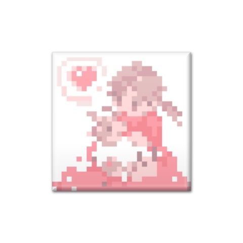 女の子とイヌの缶バッジ