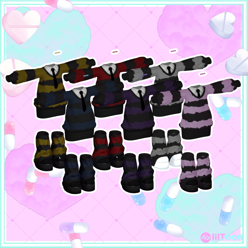 【VRChat】ゆるだぼニットワンピ【まめふれんず対応】【キプフェル】