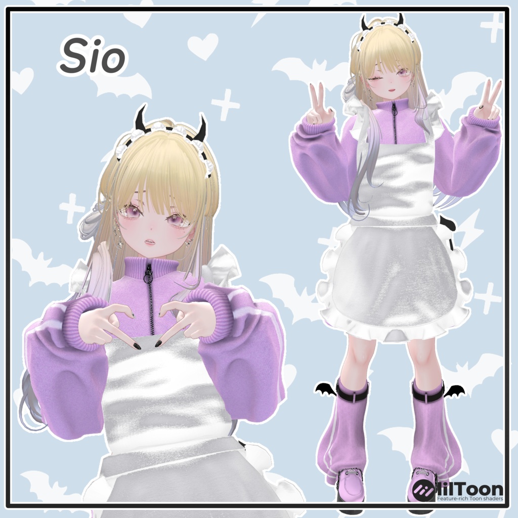 【14アバター対応】小悪魔ジャージメイド【VRChat想定・MA対応】