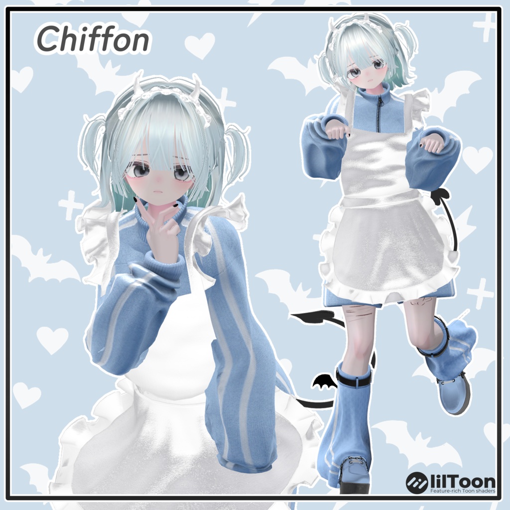 【14アバター対応】小悪魔ジャージメイド【VRChat想定・MA対応】