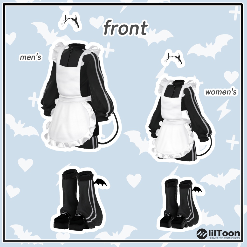 【14アバター対応】小悪魔ジャージメイド【VRChat想定・MA対応】