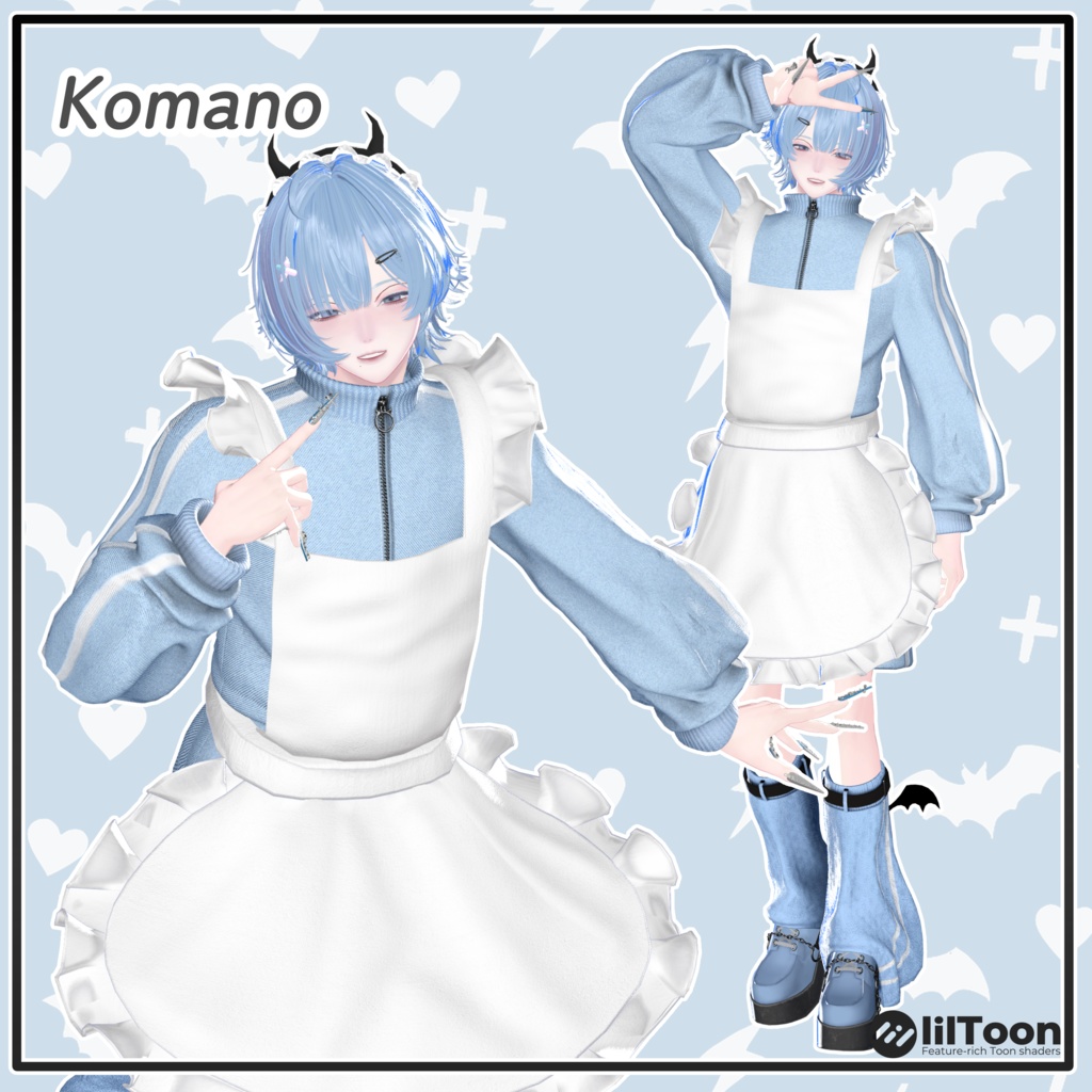 【14アバター対応】小悪魔ジャージメイド【VRChat想定・MA対応】