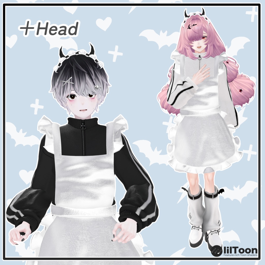 【14アバター対応】小悪魔ジャージメイド【VRChat想定・MA対応】