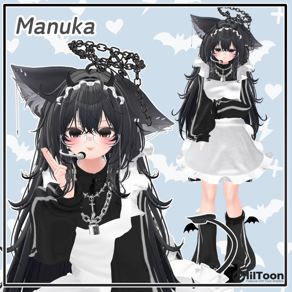 【14アバター対応】小悪魔ジャージメイド【VRChat想定・MA対応】