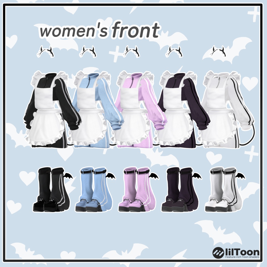 【14アバター対応】小悪魔ジャージメイド【VRChat想定・MA対応】