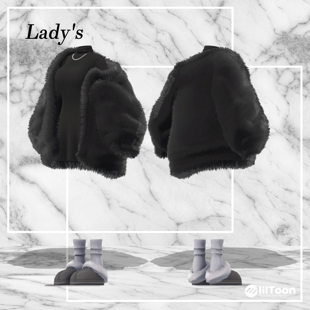 【14アバター対応】Unisex Oversize Fur Outfit【VRChat想定・MA対応】