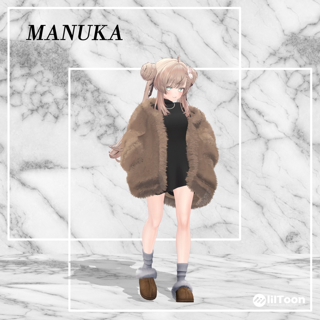 【14アバター対応】Unisex Oversize Fur Outfit【VRChat想定・MA対応】