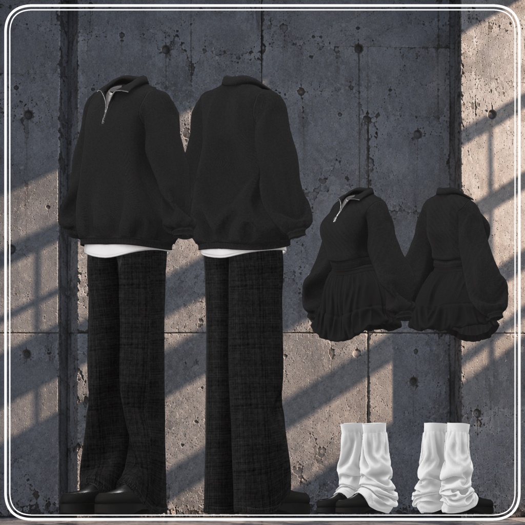 【18アバター対応】Mellow Zip wear【VRChat想定・MA対応】