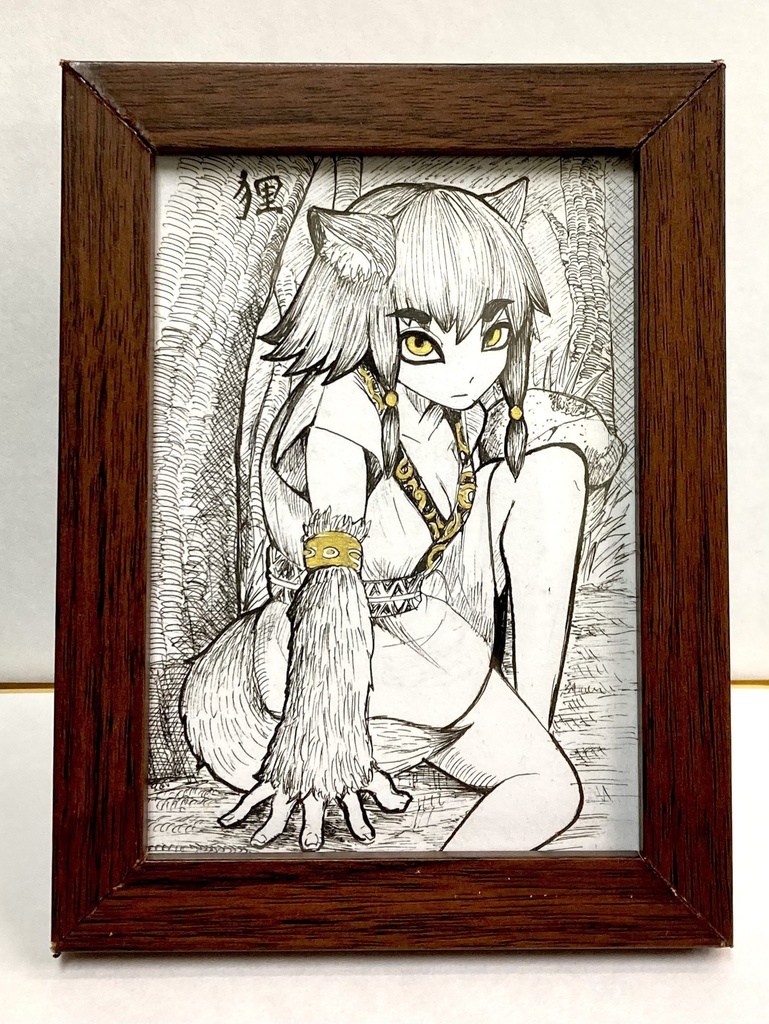 【Ⅼ版サイズ　原画】妖怪娘　狸