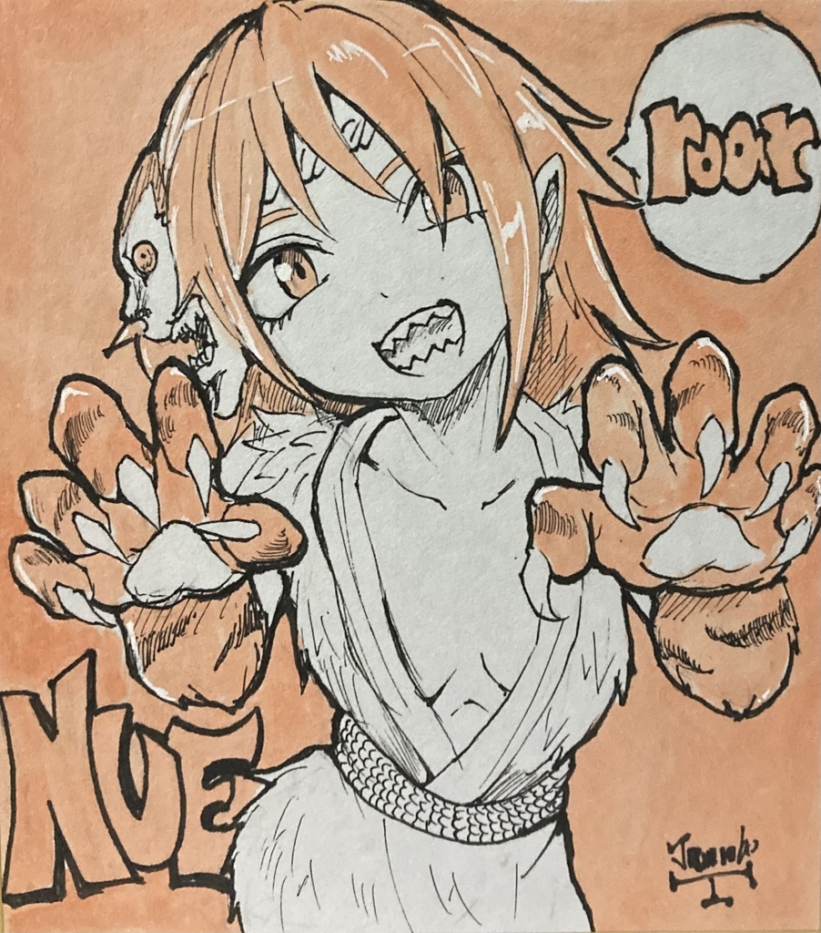 【ミニ色紙】妖怪娘　鵺
