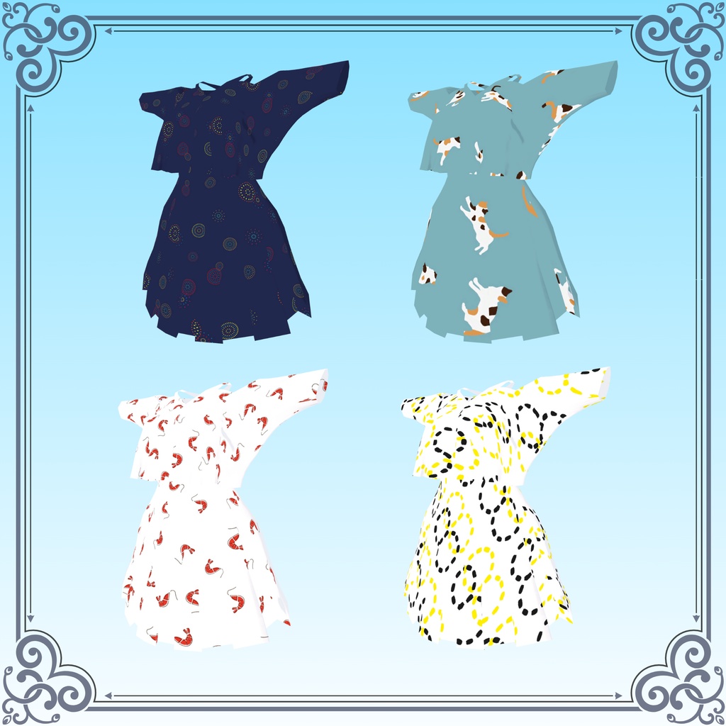 【MA】Oceanic One-Piece【6アバター対応衣装】