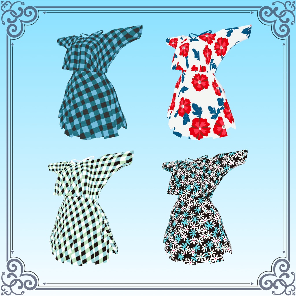 【MA】Oceanic One-Piece【6アバター対応衣装】