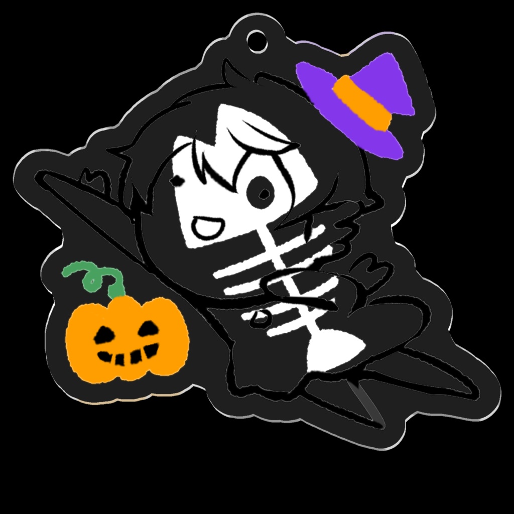 骸骨まのび アクリルキーホルダー ハロウィン限定2022ver