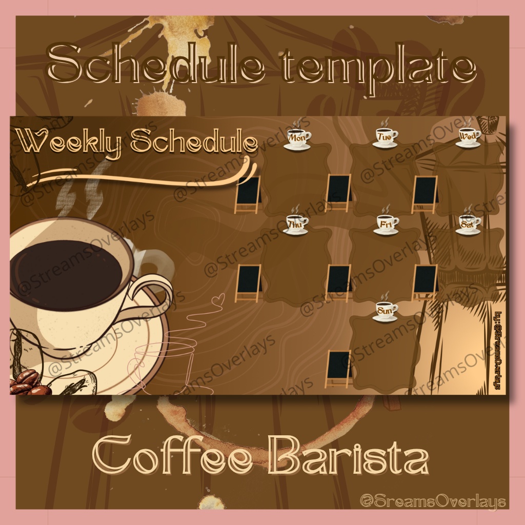 Coffee Barista Weekly Stream Schedule Template 2