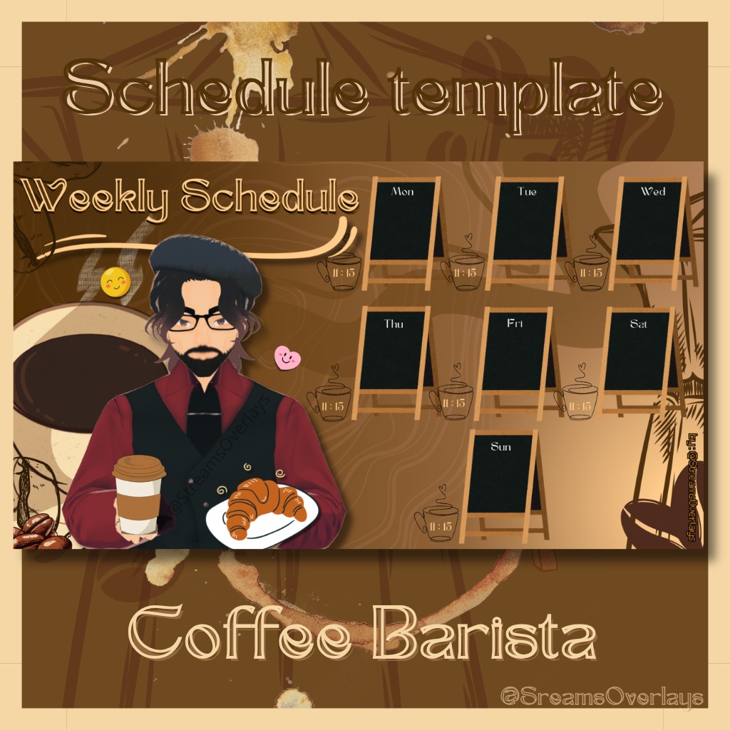 Coffee Barista Weekly Stream Schedule Template 3