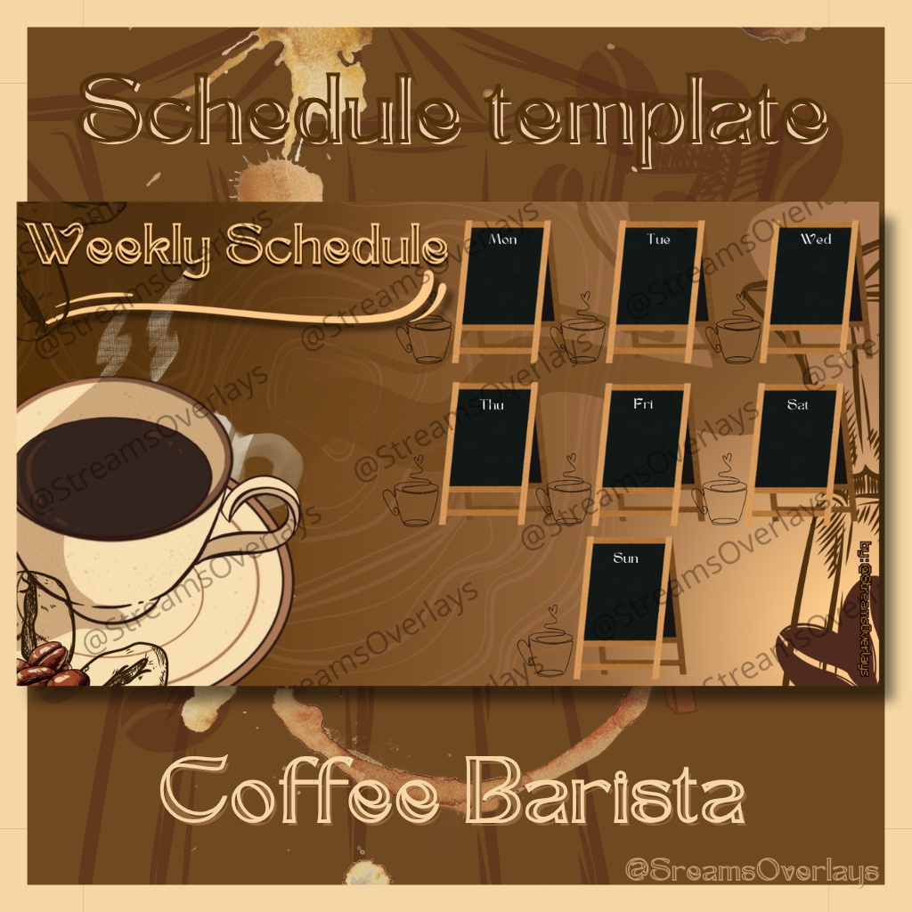 Coffee Barista Weekly Stream Schedule Template 3