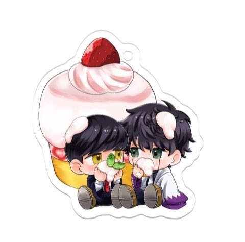 🍰と🍄🕶アクリルキーホルダー