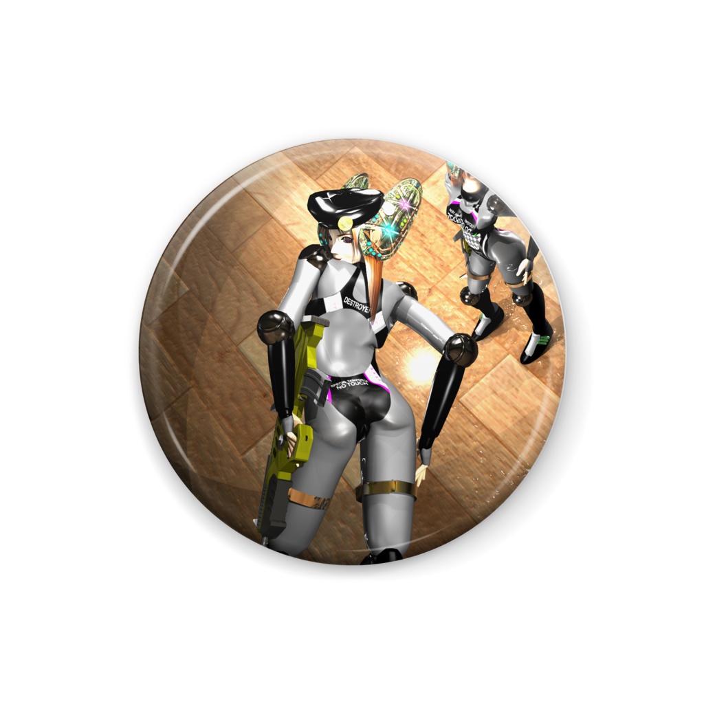 香椎1尉缶バッジ25粍(黒スーツ仕様)