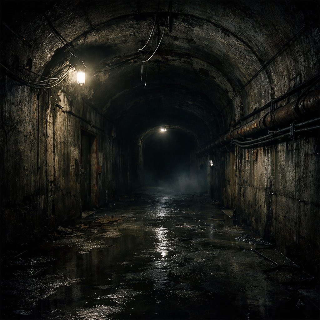 怪談動画用ホラー背景素材 　地下トンネル①