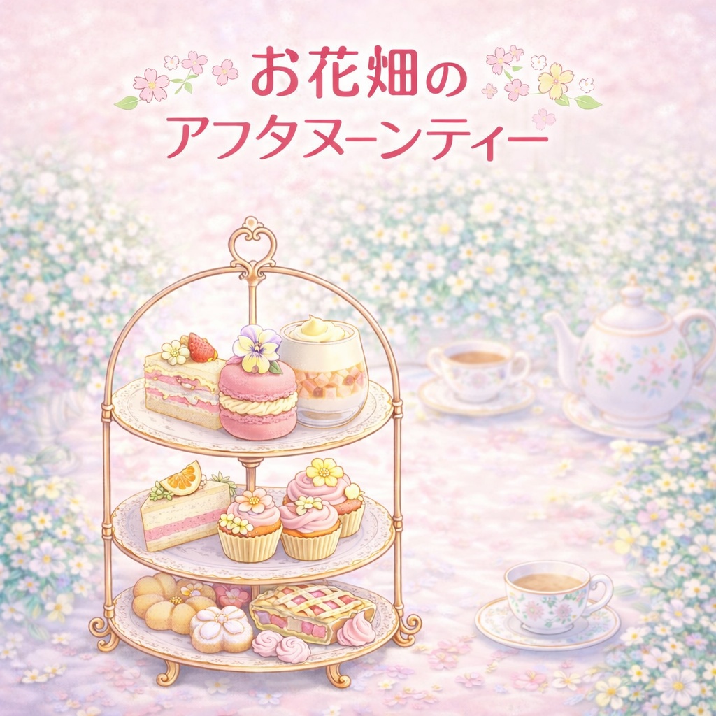 お花畑のアフタヌーンティー