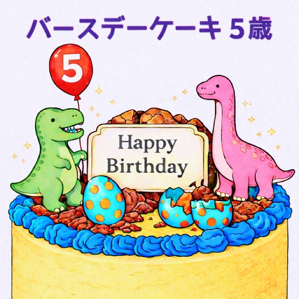 恐竜バースデーケーキ5歳