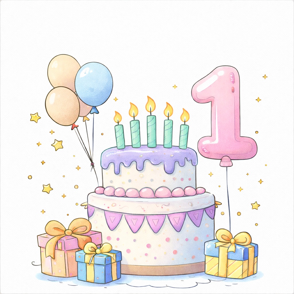 誕生日ケーキ1歳