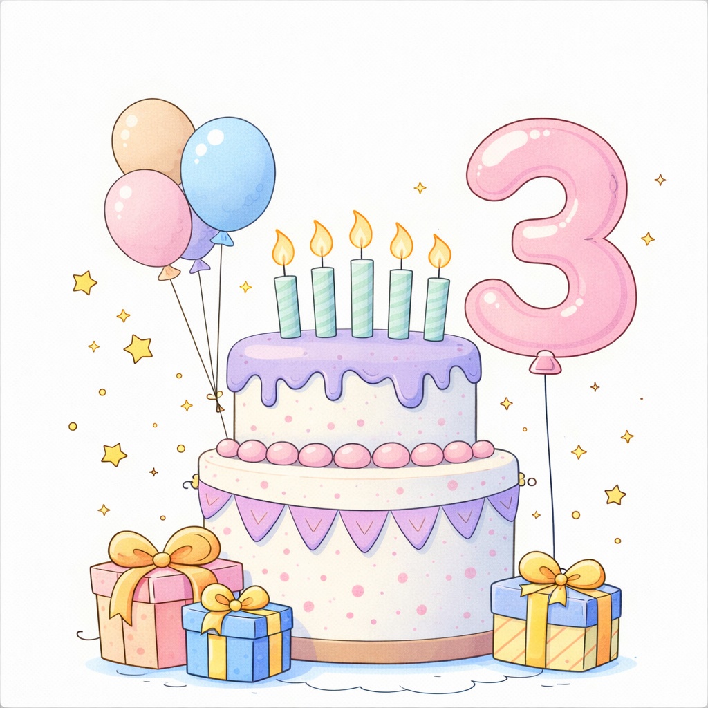 誕生日ケーキ3歳