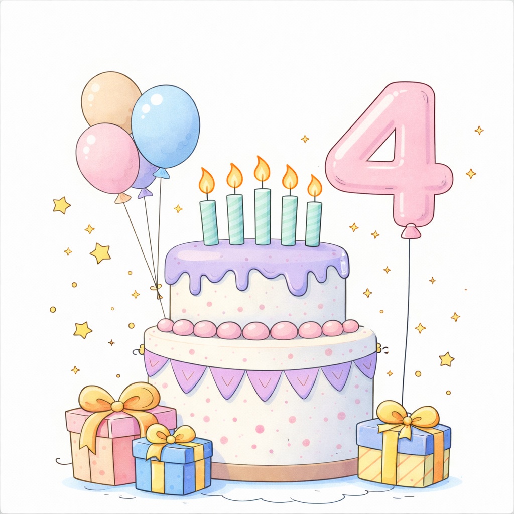 誕生日ケーキ4歳