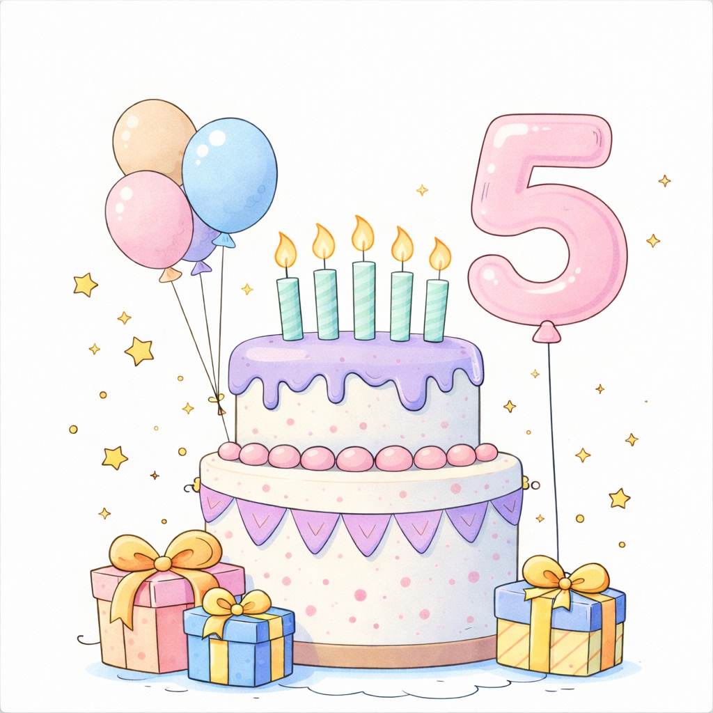 誕生日ケーキ5歳