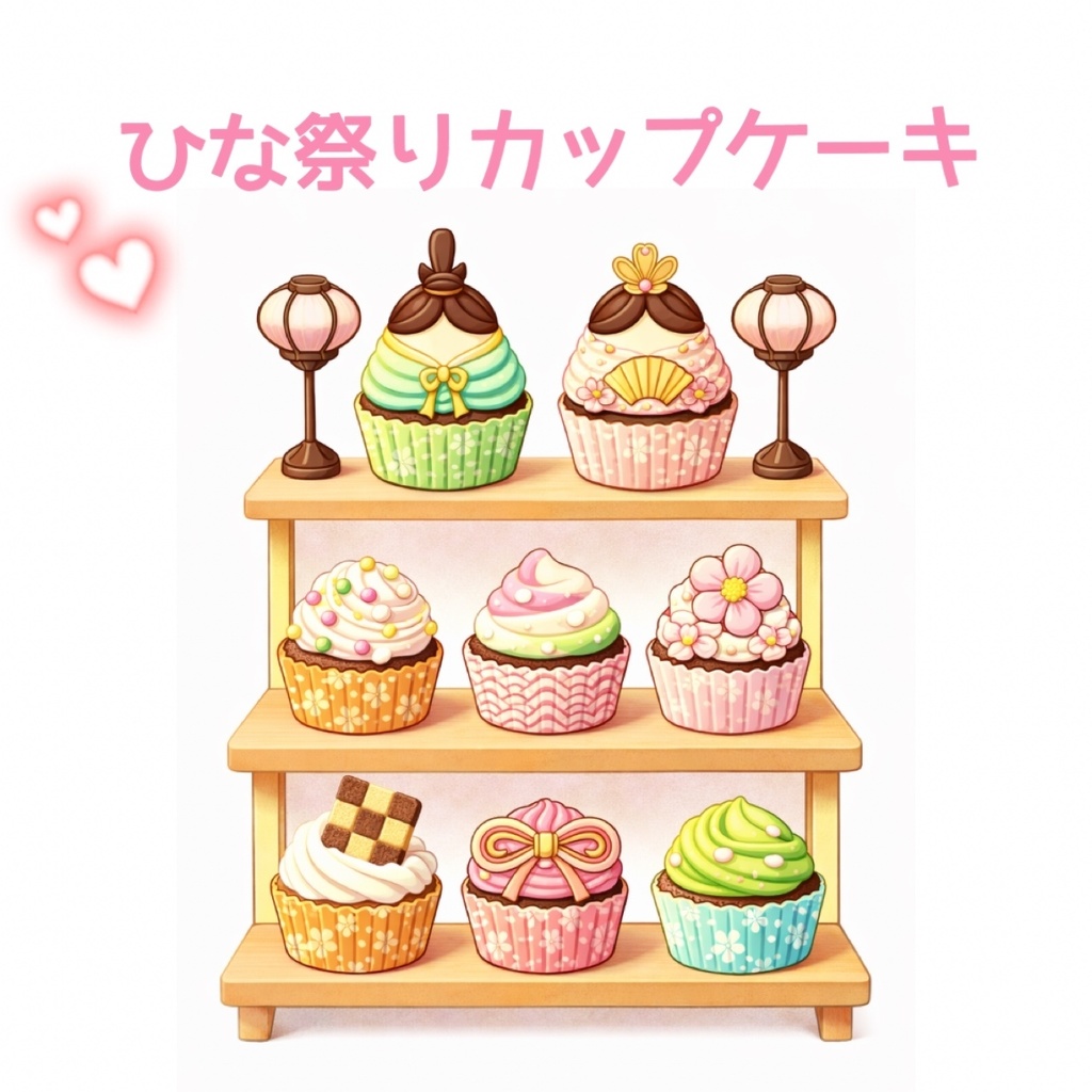 ひな祭りカップケーキ
