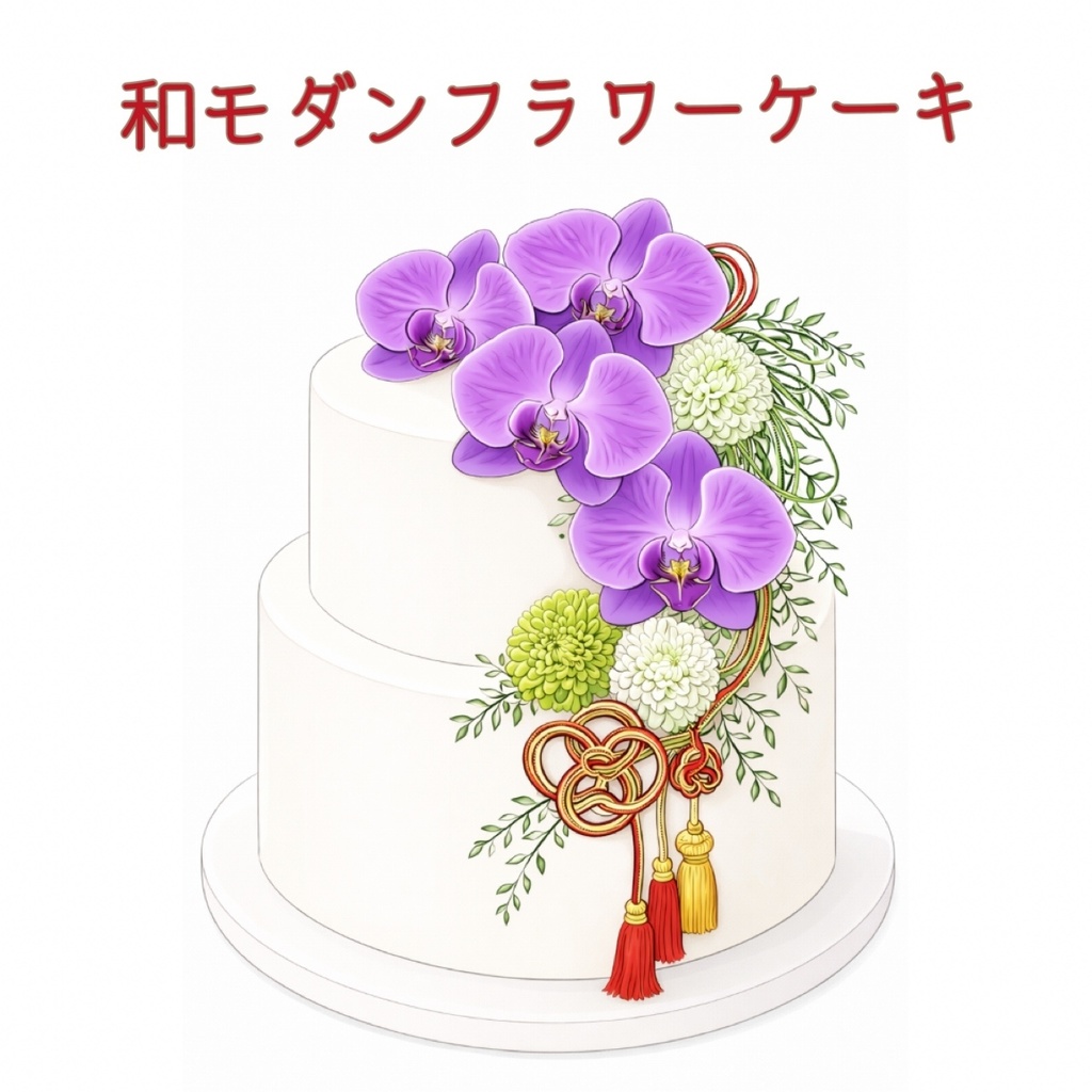 和モダンフラワーケーキ