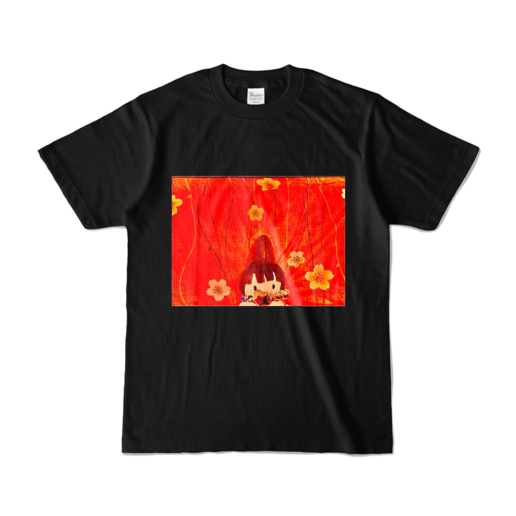 ぬいはちTシャツ-黒